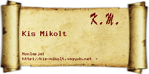 Kis Mikolt névjegykártya
